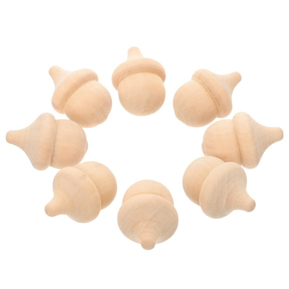 GOOHOCHY  20 Pcs Unfinished Craft Mini Wood Acorns Unpainted Aesthetic Decor Child