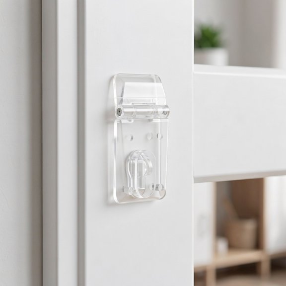 ADDHAT Transparent Acrylic Lock Hasp 20 Sets, Security Latch 2.2 x 1.0 x 0.8 Inches for Cabinets and Doors