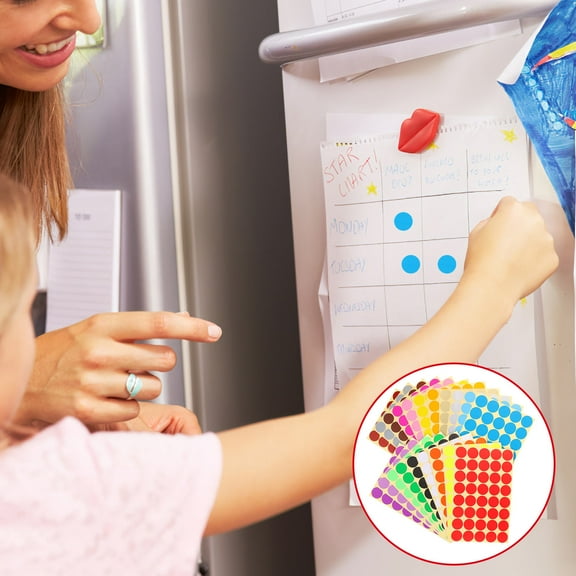 GOOHOCHY 20 Sheets Circular Stickers for School Notes and Calendar Marking 13.6X5.4in