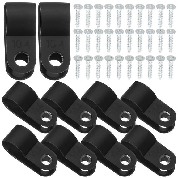 GOOHOCHY 200 Pcs Black Cable Clips with Screws for Cord Management and Wire Organization