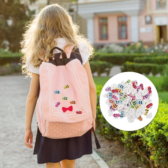GOOHOCHY 200Pcs Bee Shaped Buttons Assorted Color Wood Decoration for Clothing Craft Projects