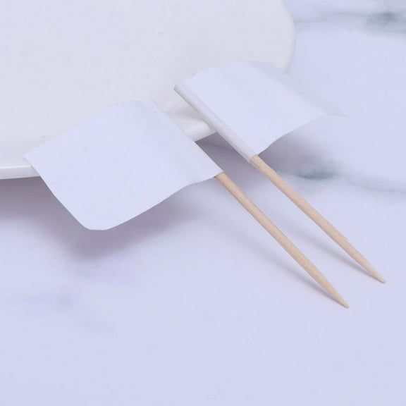 GOOHOCHY Paper Cake Flag Cake Topper White 200Pcs for Independence Day Celebration