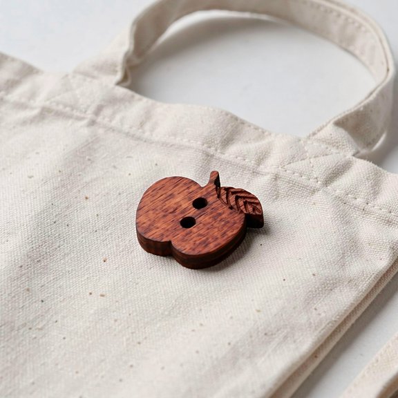 GOOHOCHY 200pcs Apple Pattern Decorative Button with Double Hole