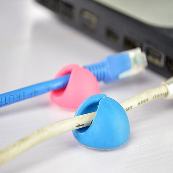 GOOHOCHY 20PCS Multifunctional Desktop Cable Fastener Set USB Wire Fixer Bobbin Winder Combination Winding Tool (Random Color)