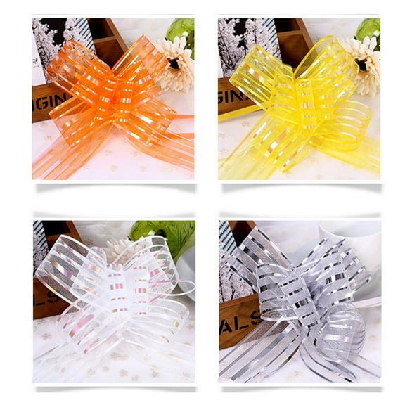 GOOHOCHY 20Pcs Pull Bows Knot Ribbon String Gift Wrapping Wedding Party Decoration (White)