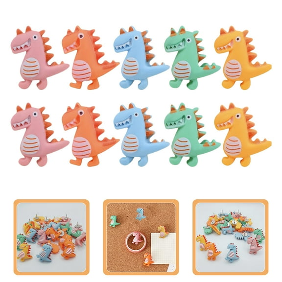GOOHOCHY 20pcs Dinosaur Pattern Push Pins For Cork Board Decorative Pushpins For Office Desk Accessories For Women Push Pins For Map