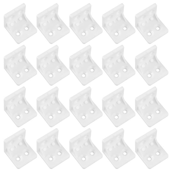 GOOHOCHY 20pcs L Shape Right Angle Plastic Brackets Home Corner Braces with 80pcs Screws