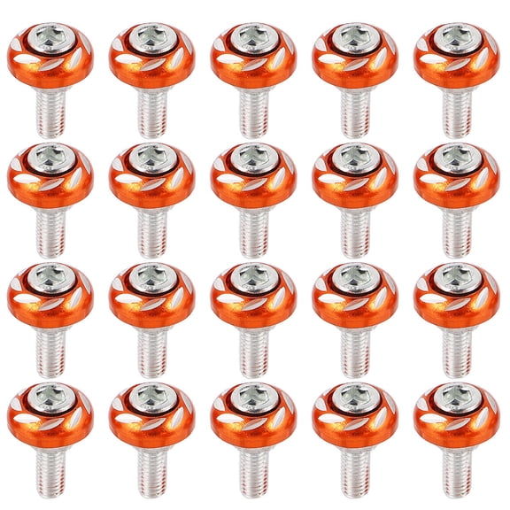 GOOHOCHY 20pcs Orange Aluminium Alloy Screw License Plate for Motorbike Durable Easy to Use