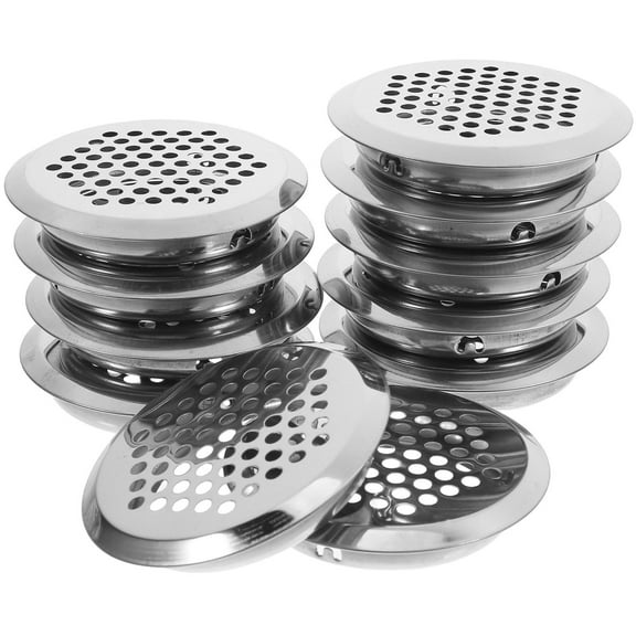 GOOHOCHY 20pcs Stainless Steel Round Air Vents For Cabinets Wardrobes Air Vents Circular Soffit Vent Round Vent Mesh Hole Louver For Kitchen Bathroom Cabinet Wardrobe