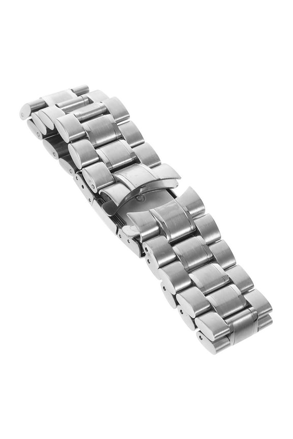 22 Mm Stainless Steel Watch Band Silver Curved End Man Miss