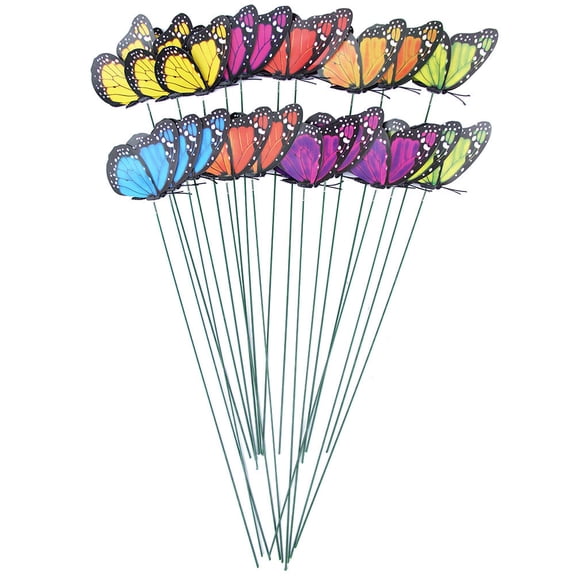 GOOHOCHY 24PCS Artificial Dragonfly Garden Stakes, Simulation Dragonfly Lawn Decorations for Patio, Plant, Yard, Outdoor Decor