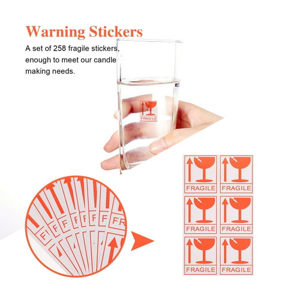 GOOHOCHY  258 Pcs Caution Tape Fragile Warning Stickers Mailer Labels