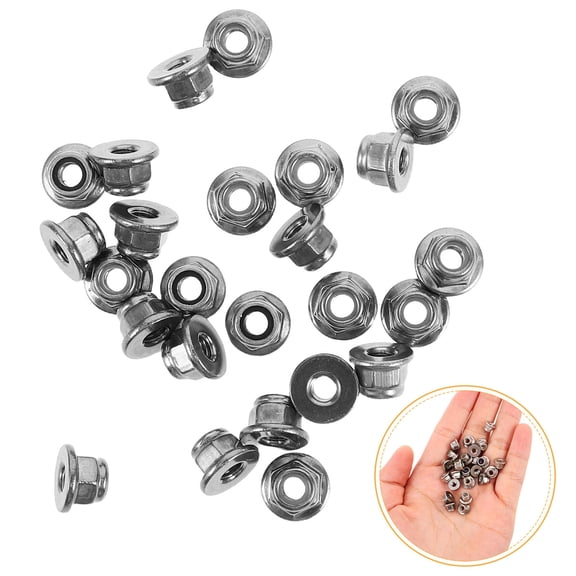 GOOHOCHY 25pcs Stainless Steel Hexagonal Nuts with Nylon Insert Nonslip Metric Flange Nuts Replacement for Industrial Construction Fasteners