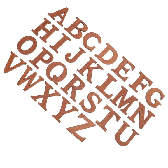 BRIGHTFUFU Wooden Letters Decors Coffee For Friends Diy Crafts Trees Decorations 26Pcs 0.2X1.7X1.7In