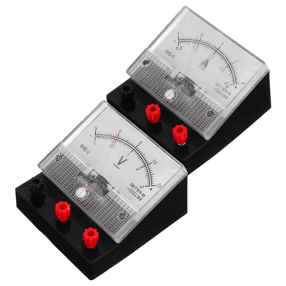 GOOHOCHY 2PCS DC Ammeter Voltmeter Set Analog Meter for Accurate Voltage Current Measurement for School Physics Lab Electric Tester for Classroom Experiments