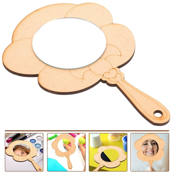 HINTRMENT Children Mirror Acrylic Round For Kids Kindergarten Education 2Pcs 6.0X4.0in