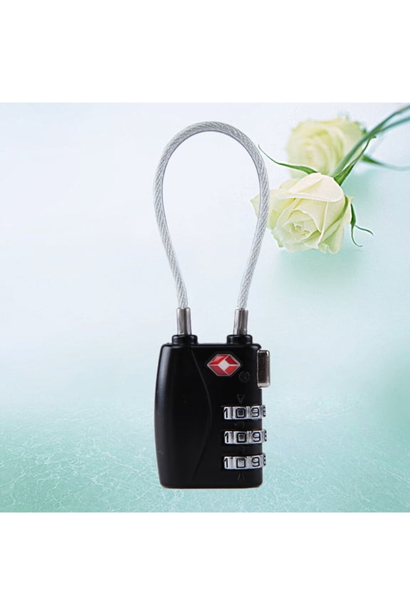 2PCS TSA719 Customs Lock Combination Lock Luggage Lock Three Bit Anti Theft(Black)