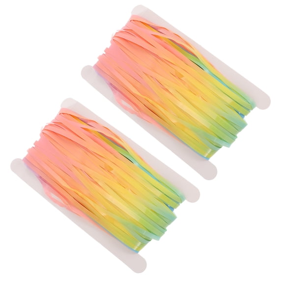 GOOHOCHY Background Tinsel Plastic Macaron Orange Blue Gradient 2Pack 79x39x0.08in