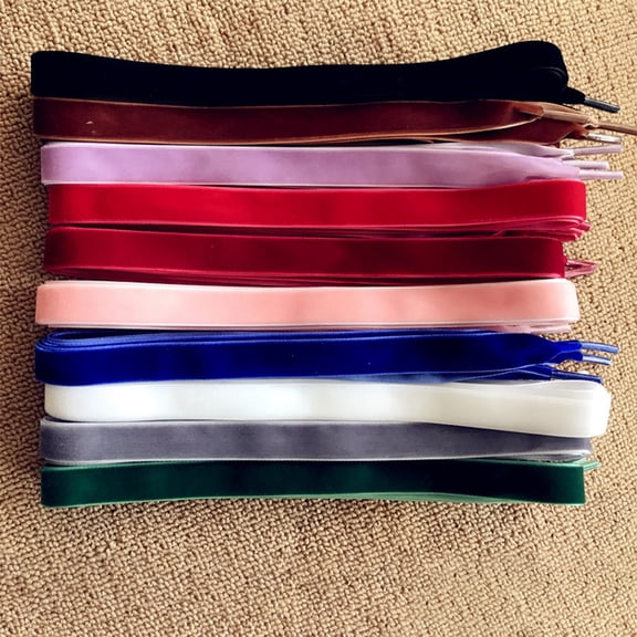 GOOHOCHY 2Pairs Running Shoe Laces Wide Durable Velvet for Daily Use 100x0.6in