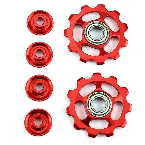 GETAJGHSD 2Pcs Red Rear Derailleur Pulley Wheels Speed Bike Gear Shifting
