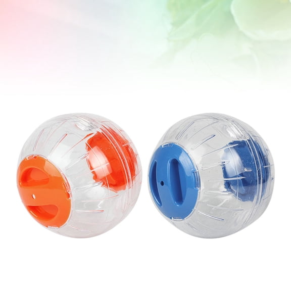 GOOHOCHY 2Pcs Assorted Color Hamster Toys Plastic Round for Pet Enrichment