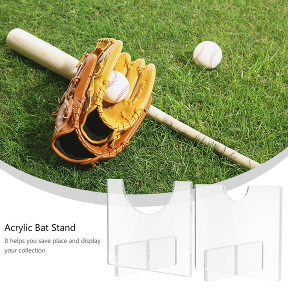 FUEENIRVA 2Pcs Transparent Baseball Bat Display Holder Acrylic Bat Stand for Collector Storage