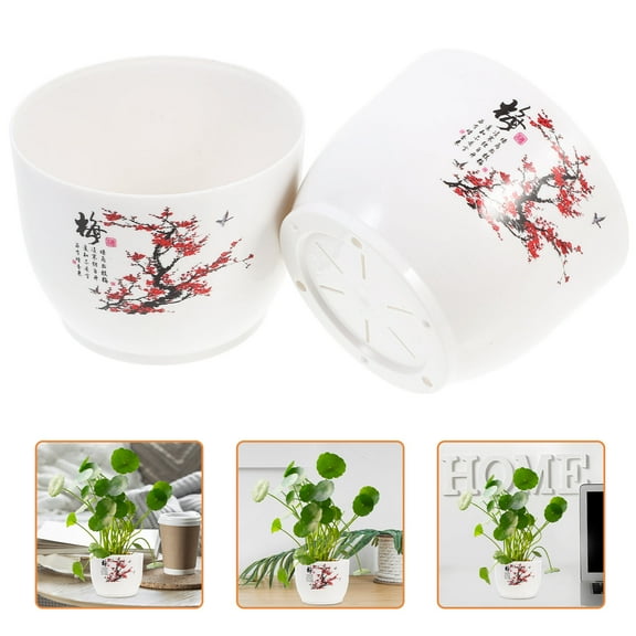 GOOHOCHY 2Pcs Comfortable Touch Unique Planter Pots for Patio and Desktop 4.01X4.01X3.14in