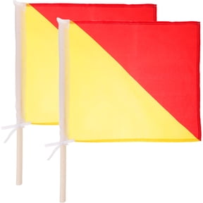 GOOHOCHY 2Pcs Small Waving Signal Flags with Comfortable Grip for Outdoor Commanding and Performance Use