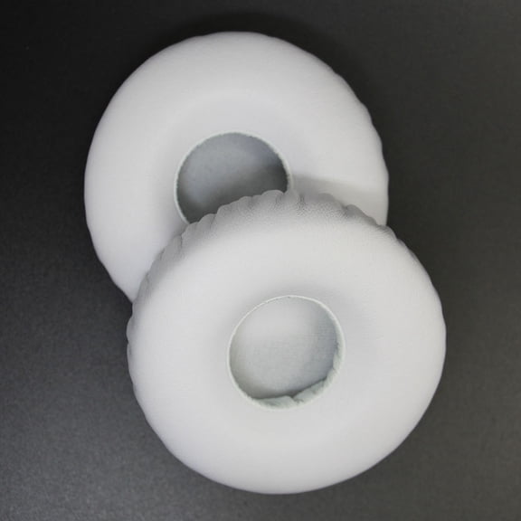 GOOHOCHY 2Pcs Ear Pads for Headphones White Protein Leather Cushion Shape Longterm Listening