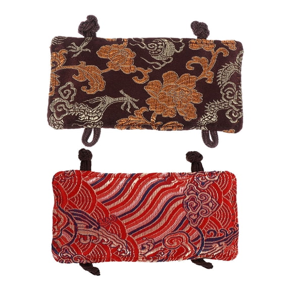 GOOHOCHY 2Pcs Heat Insulation Pad for Home Use in Brown Dragon and Phoenix Pattern