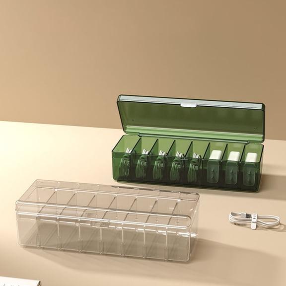 GOOHOCHY 2Pcs Pet Material USB Cord Sorter Cable Management Box For Office Supplies Storage