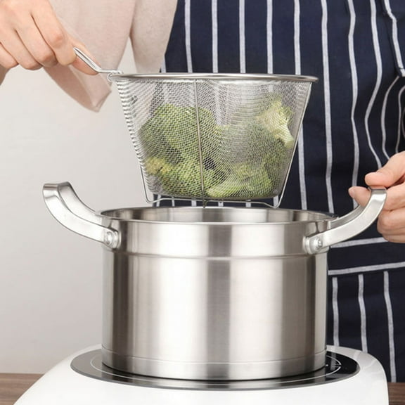 GOOHOCHY 2Pcs Stainless Steal Basket for Frying Non-Rusting 12.4X7.1X4.3in