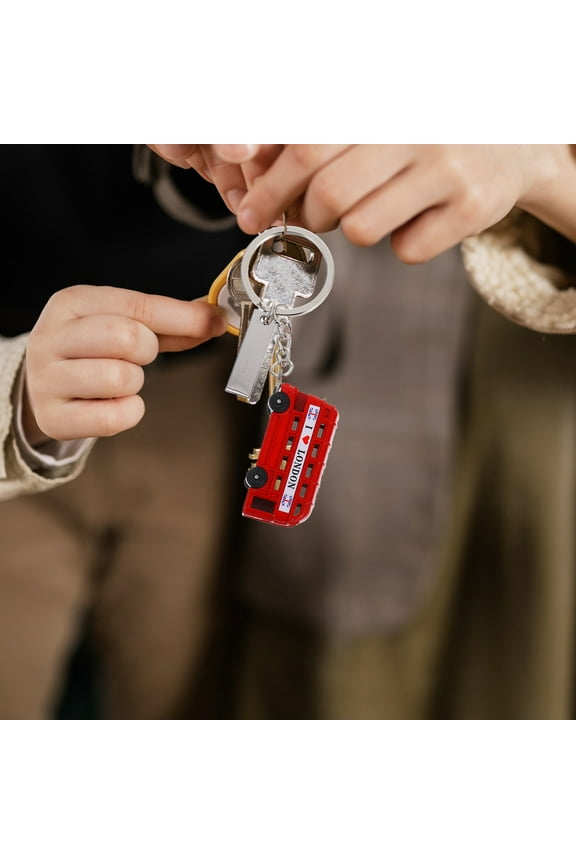 2Pcs Train Key Chains Pendant Keychain Multi 3D Bus Shape Home Decoration present