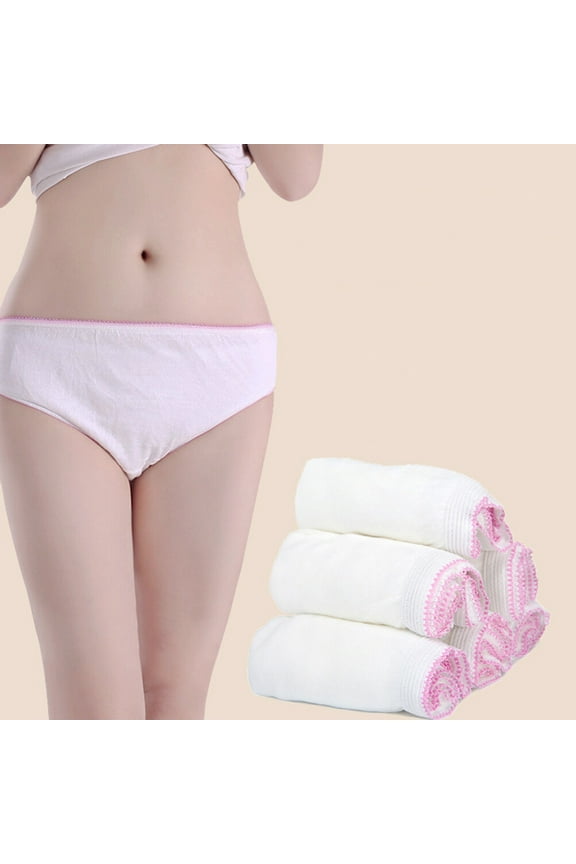 2Pcs Women Disposable Briefs Cotton Underwear For Travel Business Trip