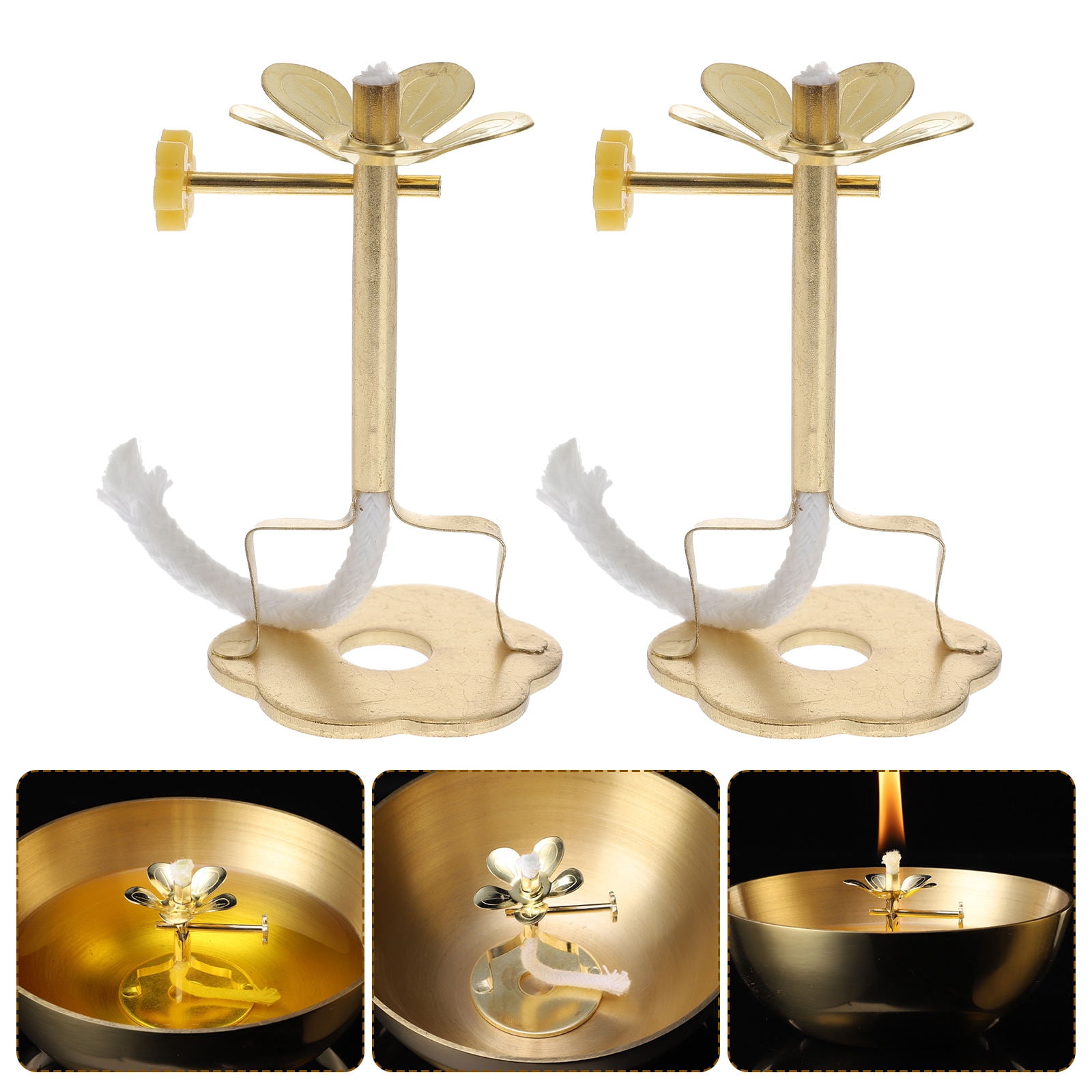 Function Accessories GOOHOCHY 2Set Lotus Lamp Wick Holder Stand Adjustable Function Table ...