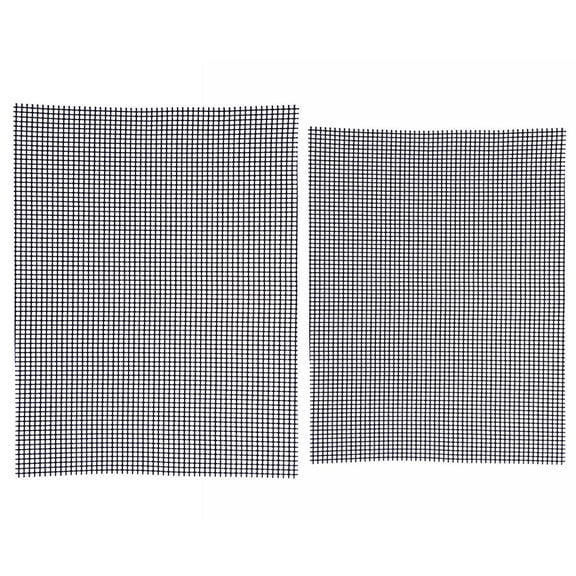 GOOHOCHY 2pcs BBQ Grid Mat Non-stick Grilling Mesh Cushions Cooktops Stove Barbecue Grid Mats for Picnic Restaurant(40x30cm + 33x40cm)