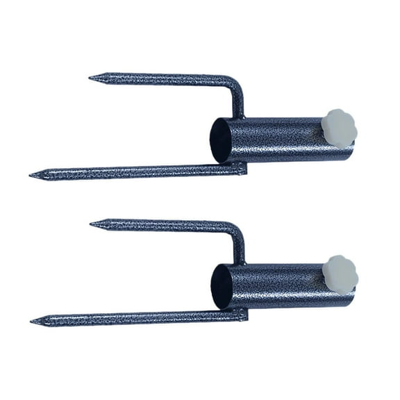 GOOHOCHY 2pcs Beach Umbrella Spike Creative Steel Umbrella Spike Umbrella Foundation for Outdoor (Black Color, Turn-Knob Color is Random, 25-32mm)