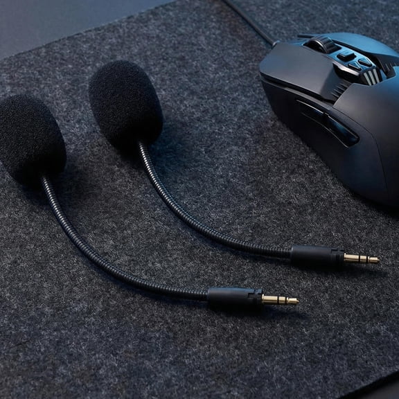 GOOHOCHY 2pcs Black Gaming Headset with Sponge Cap and Adjustable Microphone