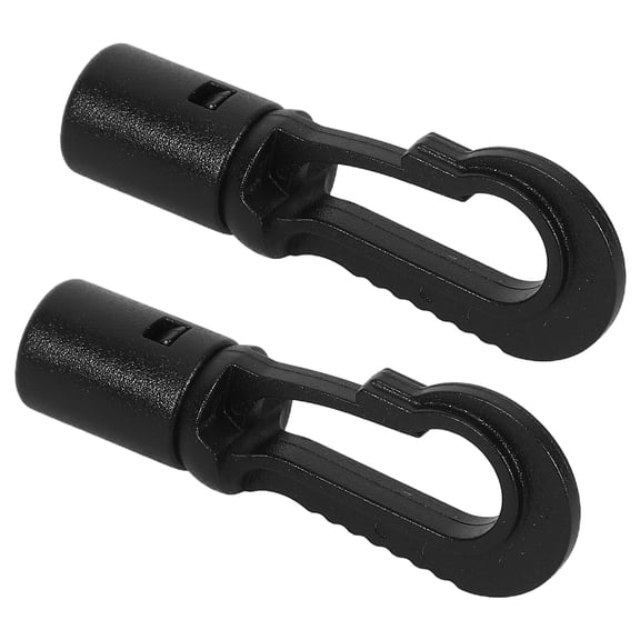 GOOHOCHY 2pcs Canoe Kayak Buckle Hooks Accessories Plastic Fishing Rigging Bungee Boat Supplies for Ocean Boats Rowboats(Black)