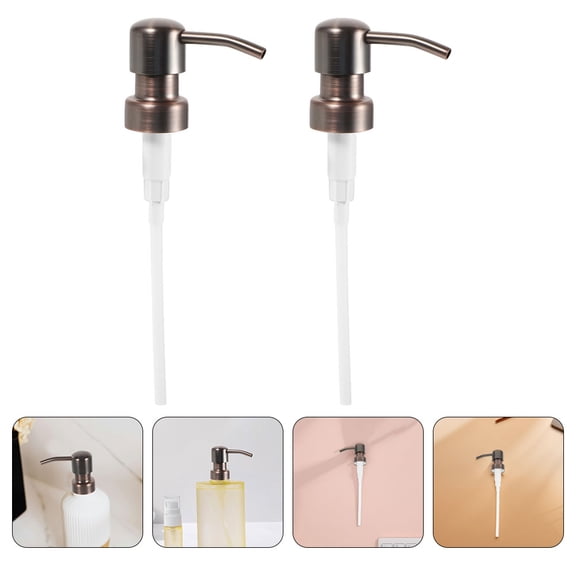 GOOHOCHY Coffee Soap Dispenser Pump 2 Pieces Stainless Steel and Plastic for Bottle Highly Durable Elegant
