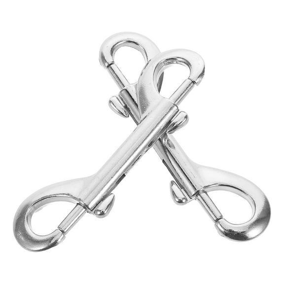 GOOHOCHY 2pcs Double Ended Hook Bolt Snaps Zinc Alloy Double Trigger Clips Pet Accessory For Linking Dog Leash Collar Leash Key Chain Horse