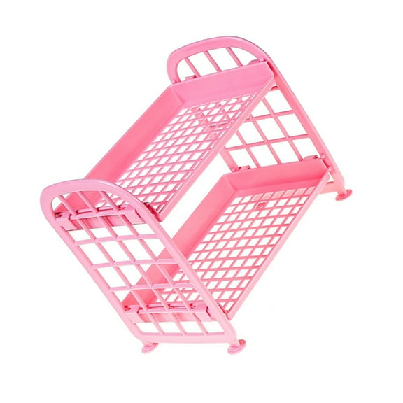 GOOHOCHY 2pcs Double Layers Storage Rack Desktop Shelf Bathroom Countertop Storage Shelf Organizer (Random Color)
