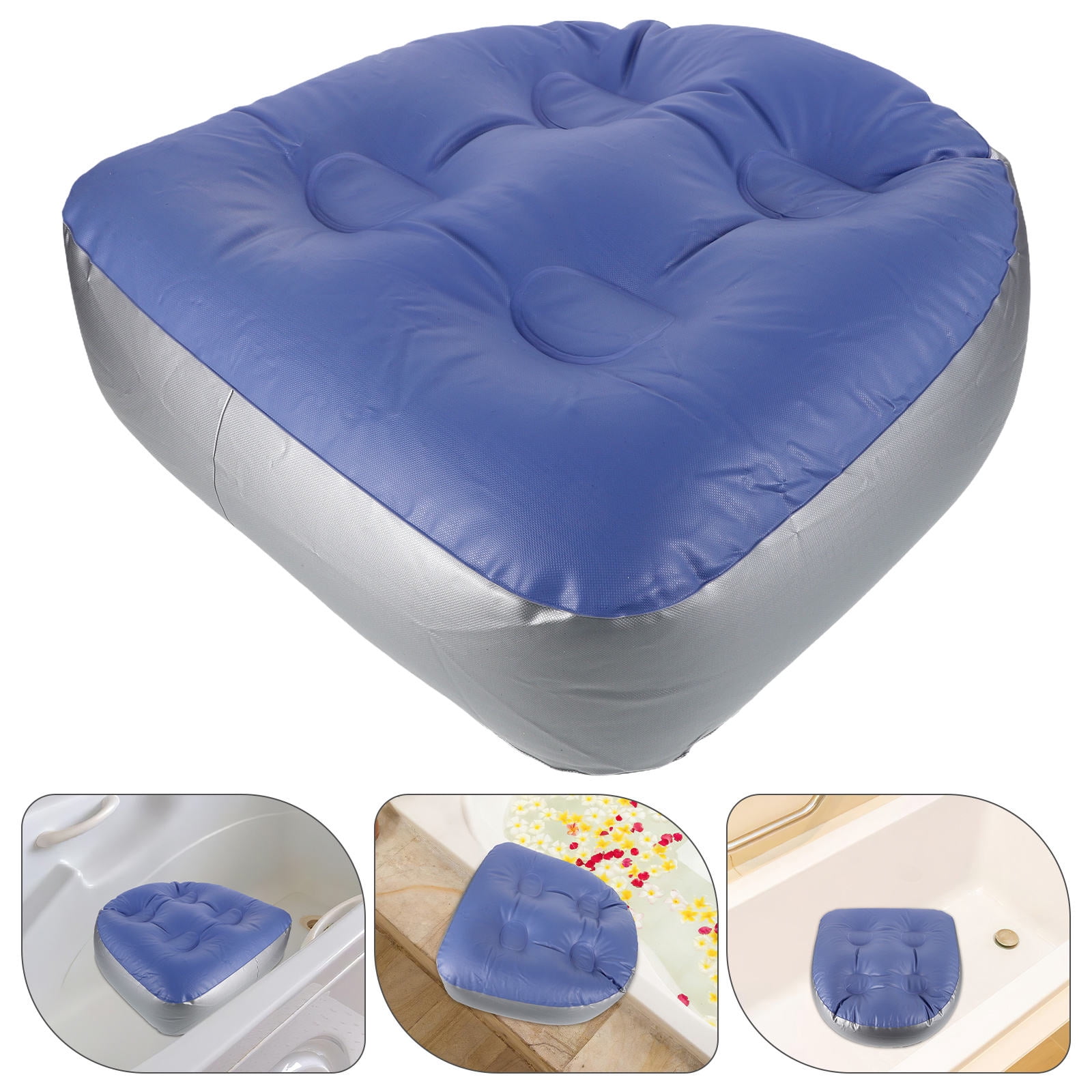 GOOHOCHY 2pcs Inflatable Bath Seat Cushion with Suction Cups Thickened Seat Cushion for Spa and ...
