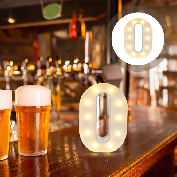 GOOHOCHY 2pcs LED Number Lights Sign Night Light Number Lamp for Wedding Birthday Christmas Party Decoration (Number 0)