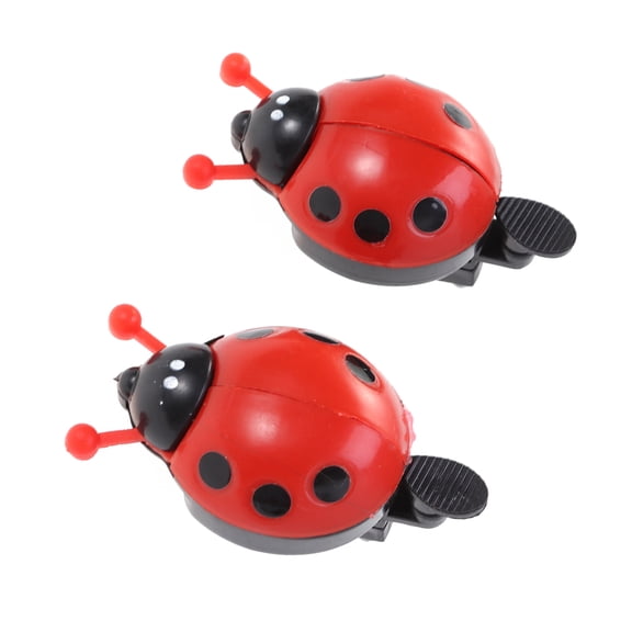 GOOHOCHY 2pcs Ladybug Bike Bells Cycling Handlebar Sound Horn Alarm Cute Beetle Bell (Red)