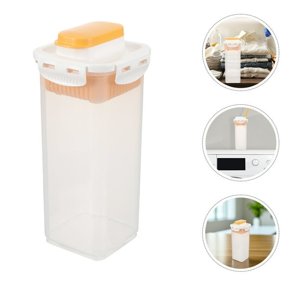 GOOHOCHY 2pcs Laundry Powder Container With Lid Multi-Functional Detergent Storage Box Airtight Design For Washing Powder Laundry Organization And Storage Supply
