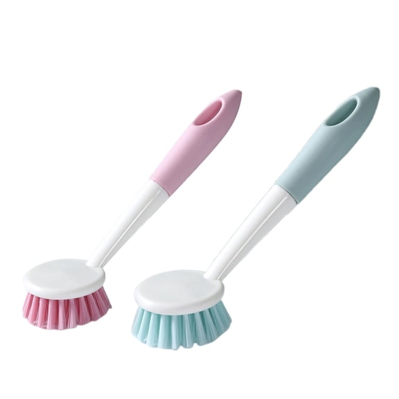 GOOHOCHY 2-Pack Handle Dish Brushes for Kitchen Cleaning, Pan Scrubbers to Remove Grease and Grime, Random Colors Included