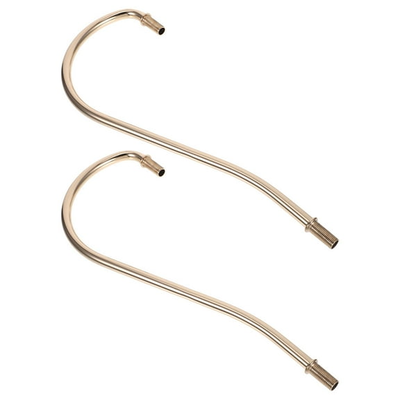 GOOHOCHY 2pcs Metal Curved Lamp Stem Table Lamp Rod Replacement Floor Lamp Curved Stem Rod Threaded Lamp Rod for Repairing and Replacing