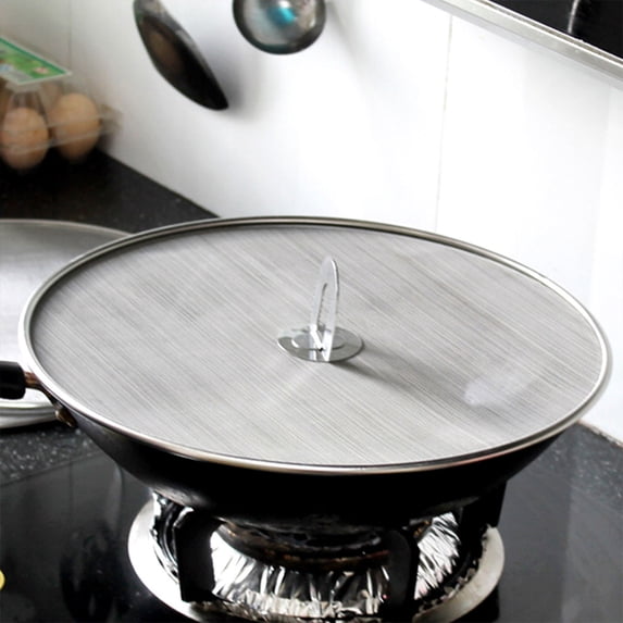 GOOHOCHY 2pcs Metal Oil Splatter Guard Screen Strainer Mesh Anti Spill Mat Cooking Tools for Kitchen Cafe Restaurant 29cm
