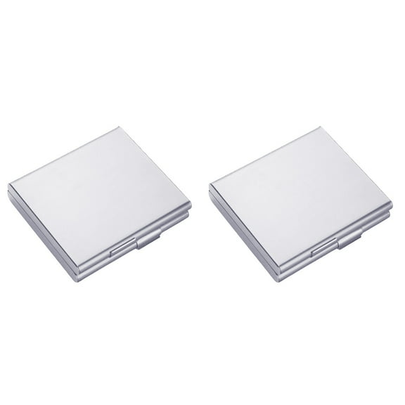 GOOHOCHY 2pcs Portable Clamshell Cigarette Case Aluminum 20ocs Cigarette Packaging Case (Silver)